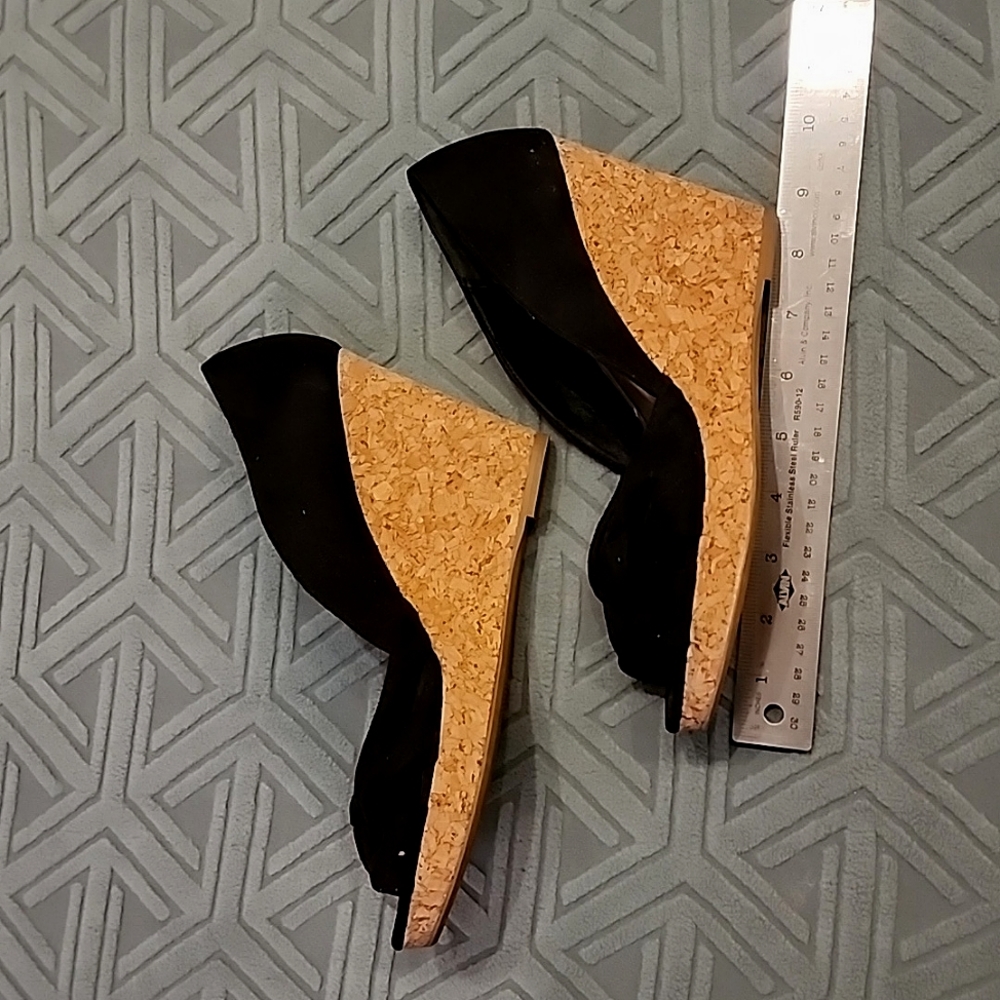 H&M Black & Tan Cork Wedges